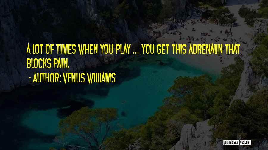 Venus Williams Quotes: A Lot Of Times When You Play ... You Get This Adrenalin That Blocks Pain.