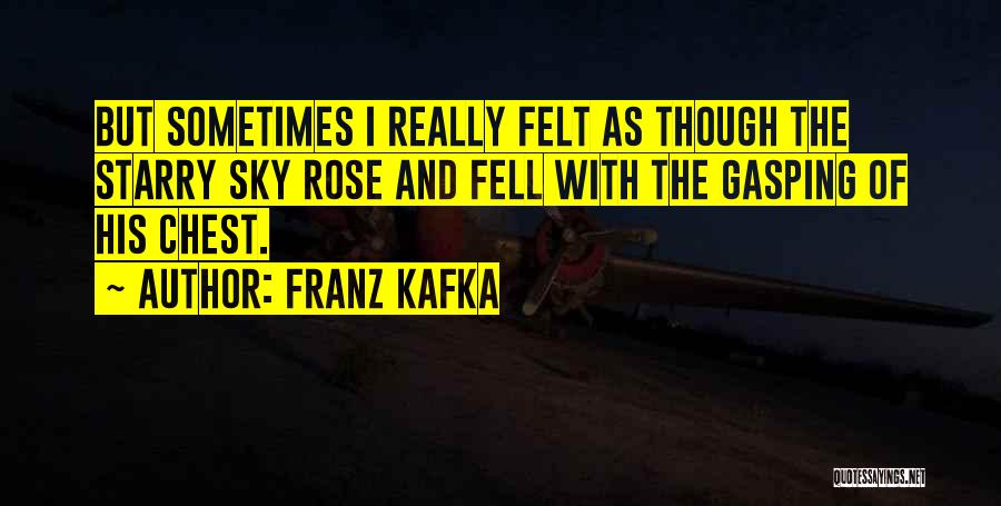 Franz Kafka Quotes: But Sometimes I Really Felt As Though The Starry Sky Rose And Fell With The Gasping Of His Chest.