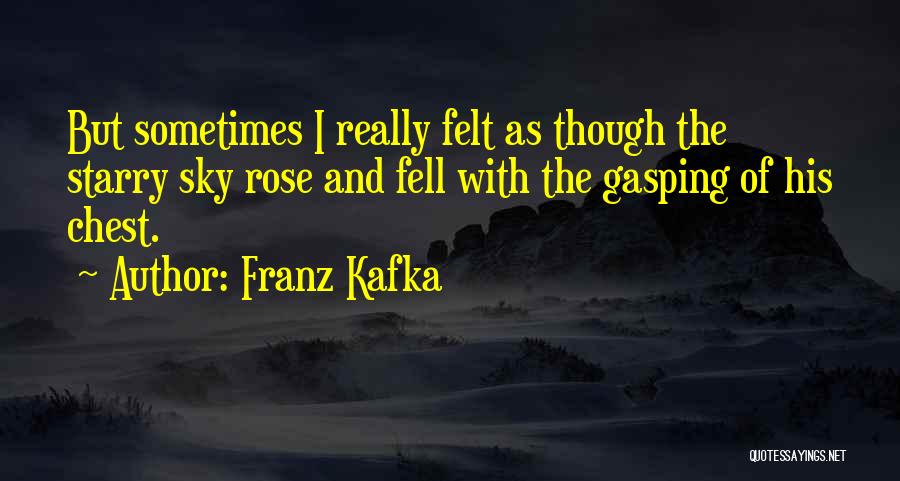 Franz Kafka Quotes: But Sometimes I Really Felt As Though The Starry Sky Rose And Fell With The Gasping Of His Chest.