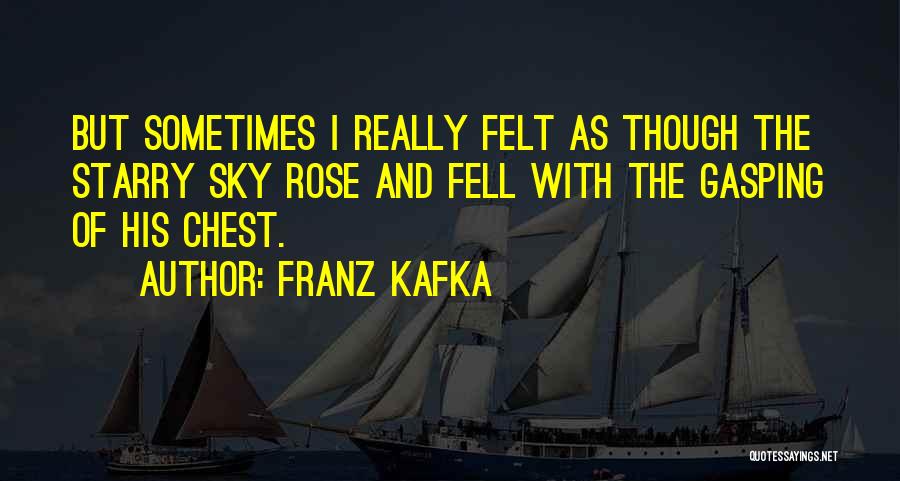 Franz Kafka Quotes: But Sometimes I Really Felt As Though The Starry Sky Rose And Fell With The Gasping Of His Chest.
