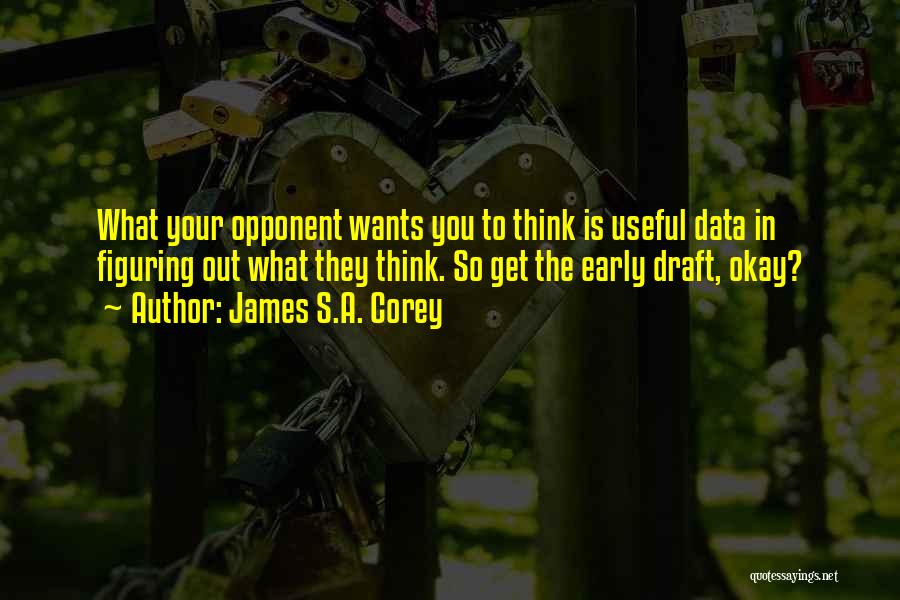 James S.A. Corey Quotes: What Your Opponent Wants You To Think Is Useful Data In Figuring Out What They Think. So Get The Early