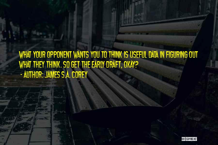 James S.A. Corey Quotes: What Your Opponent Wants You To Think Is Useful Data In Figuring Out What They Think. So Get The Early