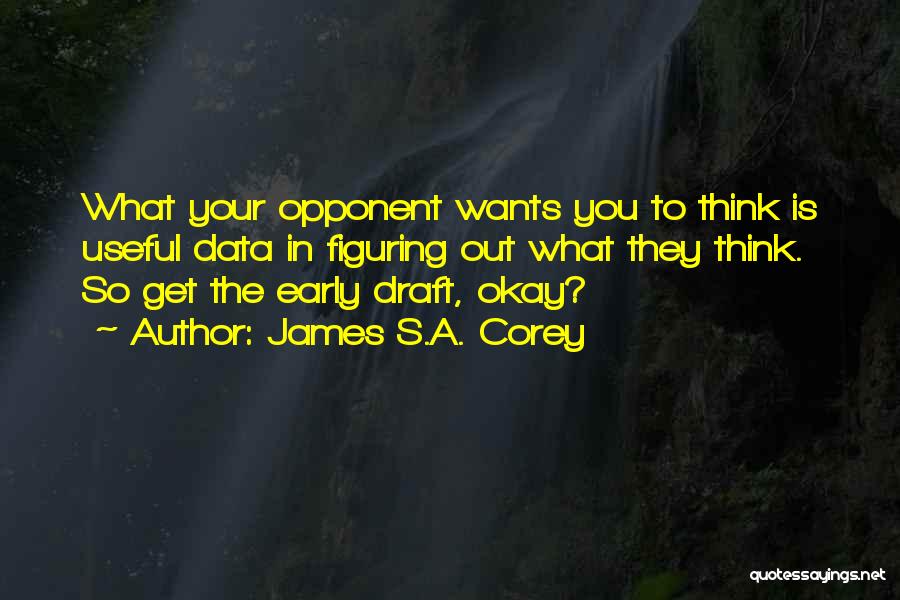 James S.A. Corey Quotes: What Your Opponent Wants You To Think Is Useful Data In Figuring Out What They Think. So Get The Early