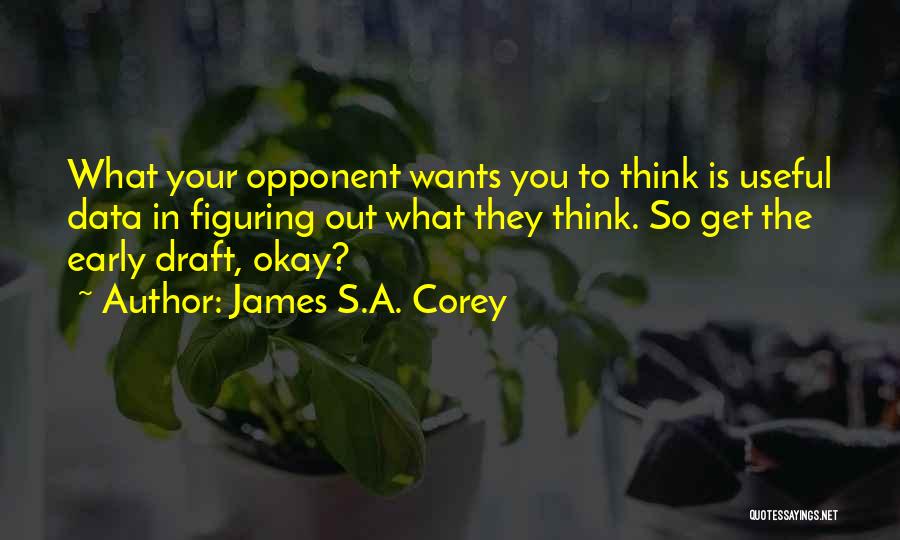 James S.A. Corey Quotes: What Your Opponent Wants You To Think Is Useful Data In Figuring Out What They Think. So Get The Early