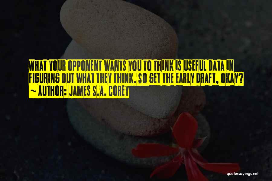 James S.A. Corey Quotes: What Your Opponent Wants You To Think Is Useful Data In Figuring Out What They Think. So Get The Early