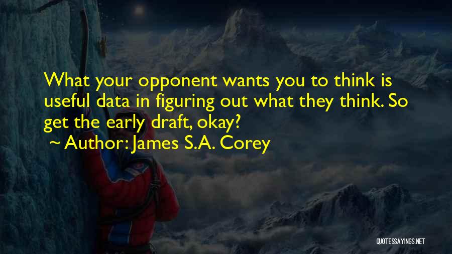 James S.A. Corey Quotes: What Your Opponent Wants You To Think Is Useful Data In Figuring Out What They Think. So Get The Early