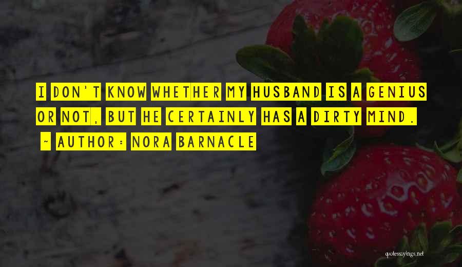 Nora Barnacle Quotes: I Don't Know Whether My Husband Is A Genius Or Not, But He Certainly Has A Dirty Mind.