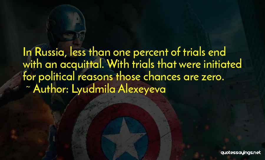 Lyudmila Alexeyeva Quotes: In Russia, Less Than One Percent Of Trials End With An Acquittal. With Trials That Were Initiated For Political Reasons