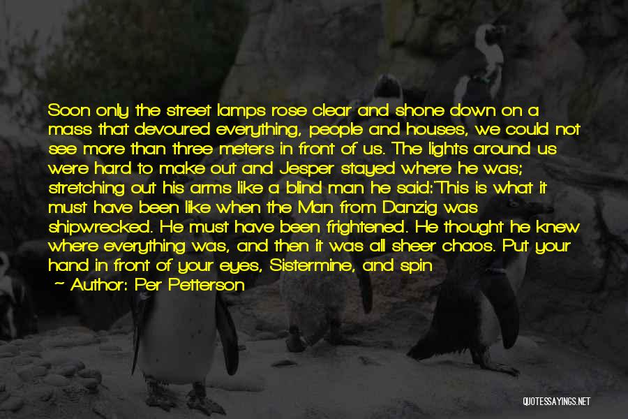 Per Petterson Quotes: Soon Only The Street Lamps Rose Clear And Shone Down On A Mass That Devoured Everything, People And Houses, We