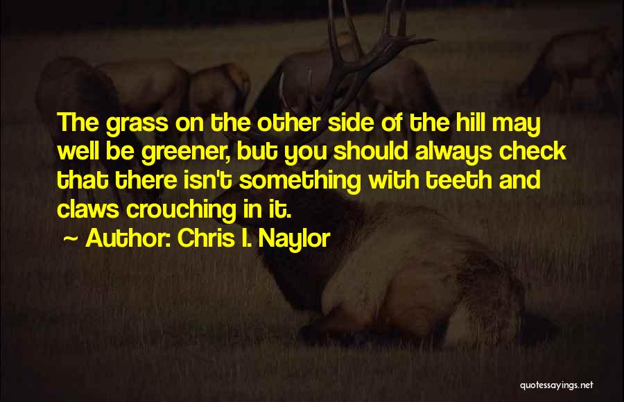Chris I. Naylor Quotes: The Grass On The Other Side Of The Hill May Well Be Greener, But You Should Always Check That There