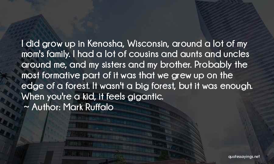 Mark Ruffalo Quotes: I Did Grow Up In Kenosha, Wisconsin, Around A Lot Of My Mom's Family. I Had A Lot Of Cousins