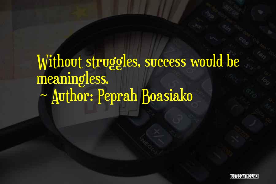 Peprah Boasiako Quotes: Without Struggles, Success Would Be Meaningless.