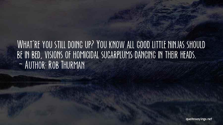 Rob Thurman Quotes: What're You Still Doing Up? You Know All Good Little Ninjas Should Be In Bed, Visions Of Homicidal Sugarplums Dancing