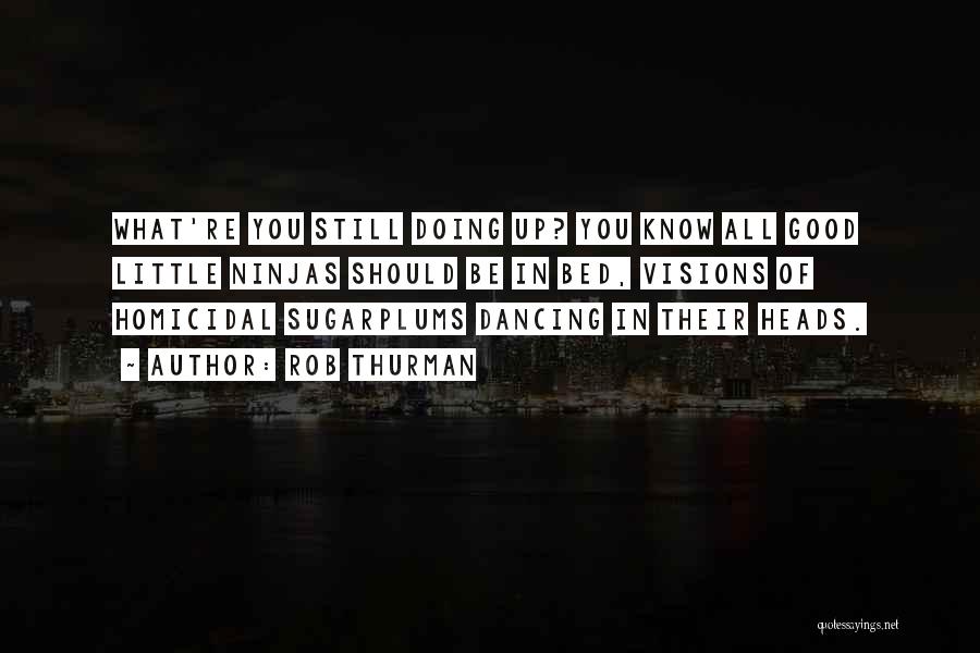 Rob Thurman Quotes: What're You Still Doing Up? You Know All Good Little Ninjas Should Be In Bed, Visions Of Homicidal Sugarplums Dancing