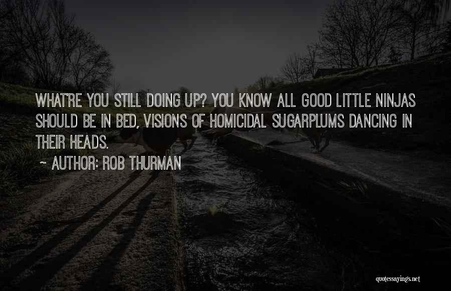 Rob Thurman Quotes: What're You Still Doing Up? You Know All Good Little Ninjas Should Be In Bed, Visions Of Homicidal Sugarplums Dancing