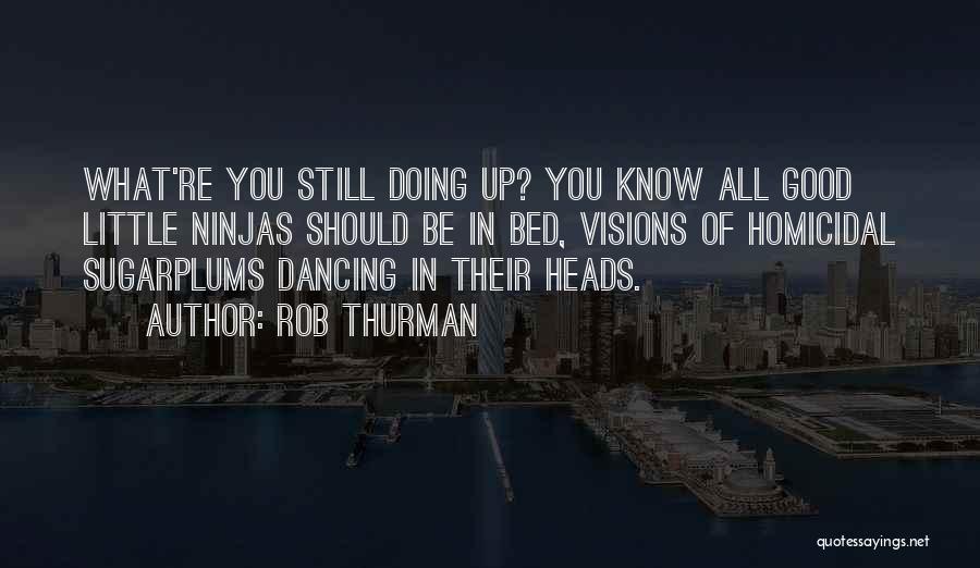 Rob Thurman Quotes: What're You Still Doing Up? You Know All Good Little Ninjas Should Be In Bed, Visions Of Homicidal Sugarplums Dancing