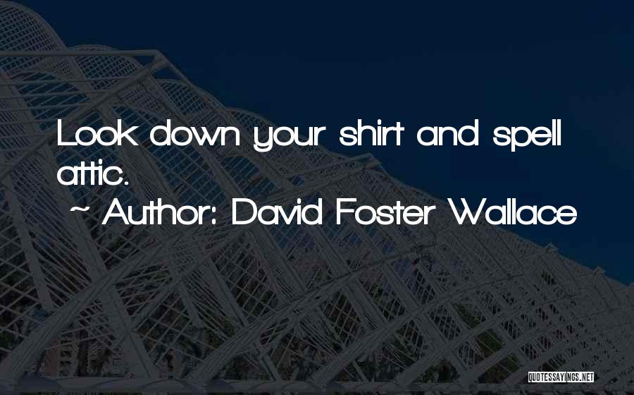 David Foster Wallace Quotes: Look Down Your Shirt And Spell Attic.