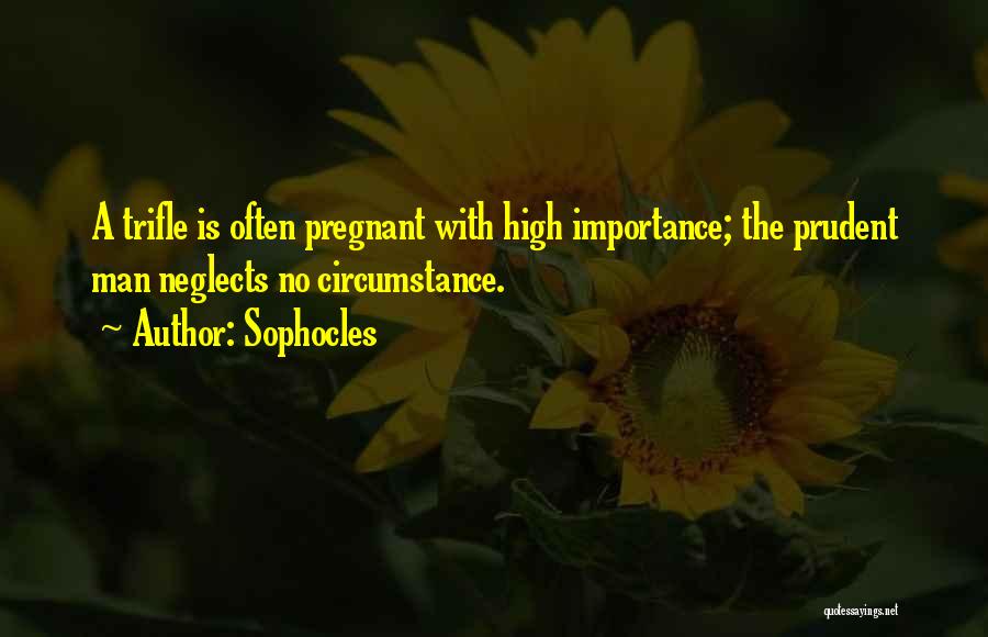 Sophocles Quotes: A Trifle Is Often Pregnant With High Importance; The Prudent Man Neglects No Circumstance.
