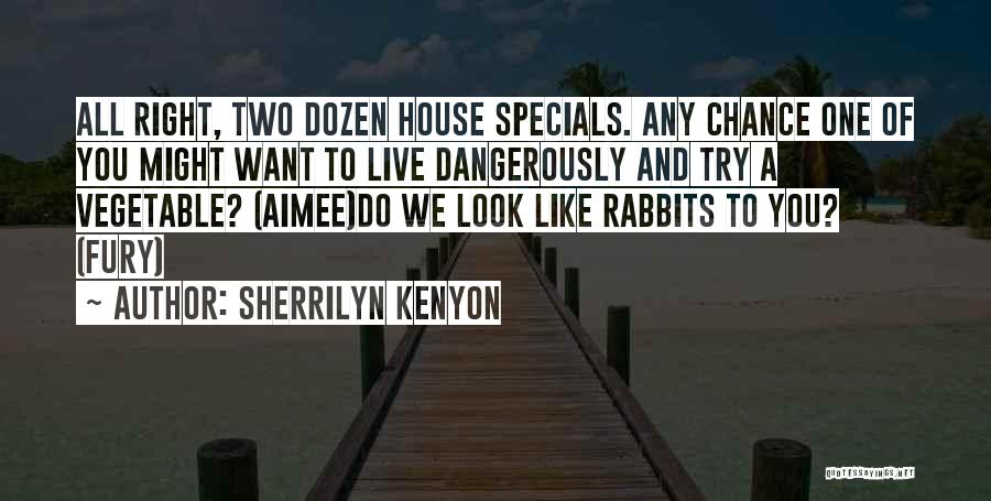 Sherrilyn Kenyon Quotes: All Right, Two Dozen House Specials. Any Chance One Of You Might Want To Live Dangerously And Try A Vegetable?