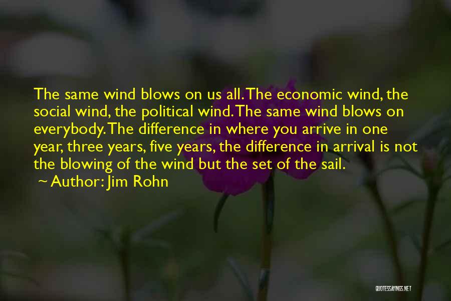 Jim Rohn Quotes: The Same Wind Blows On Us All. The Economic Wind, The Social Wind, The Political Wind. The Same Wind Blows