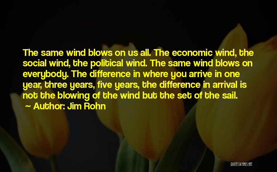 Jim Rohn Quotes: The Same Wind Blows On Us All. The Economic Wind, The Social Wind, The Political Wind. The Same Wind Blows