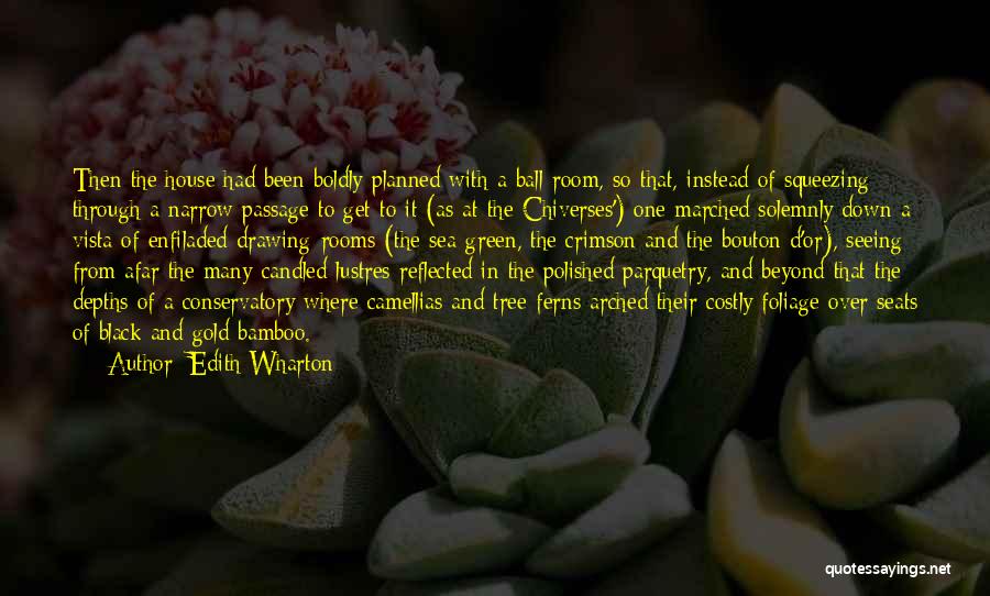 Edith Wharton Quotes: Then The House Had Been Boldly Planned With A Ball-room, So That, Instead Of Squeezing Through A Narrow Passage To