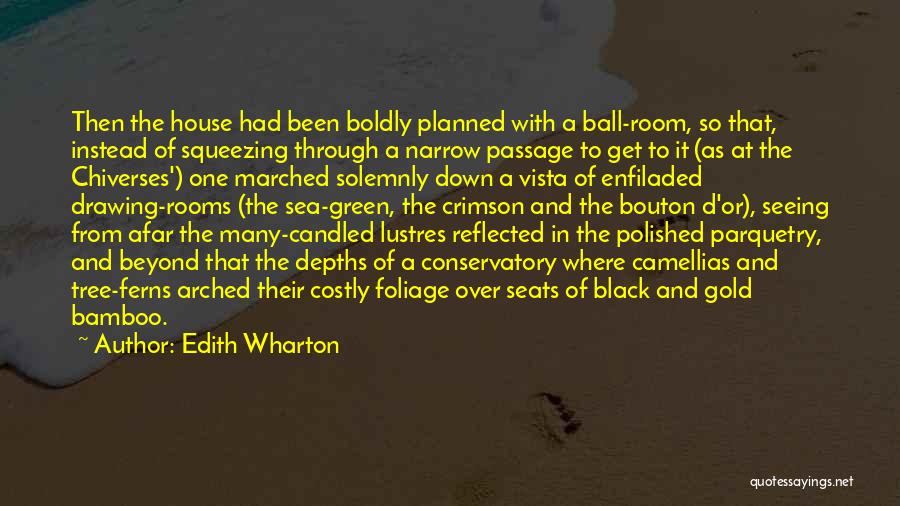 Edith Wharton Quotes: Then The House Had Been Boldly Planned With A Ball-room, So That, Instead Of Squeezing Through A Narrow Passage To