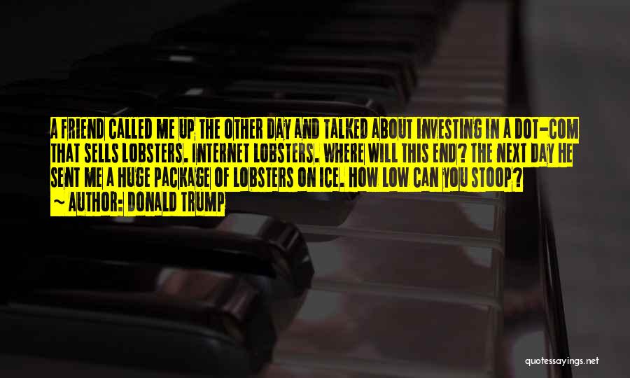 Donald Trump Quotes: A Friend Called Me Up The Other Day And Talked About Investing In A Dot-com That Sells Lobsters. Internet Lobsters.