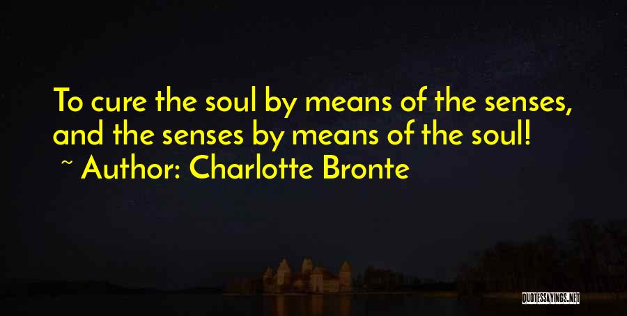 Charlotte Bronte Quotes: To Cure The Soul By Means Of The Senses, And The Senses By Means Of The Soul!