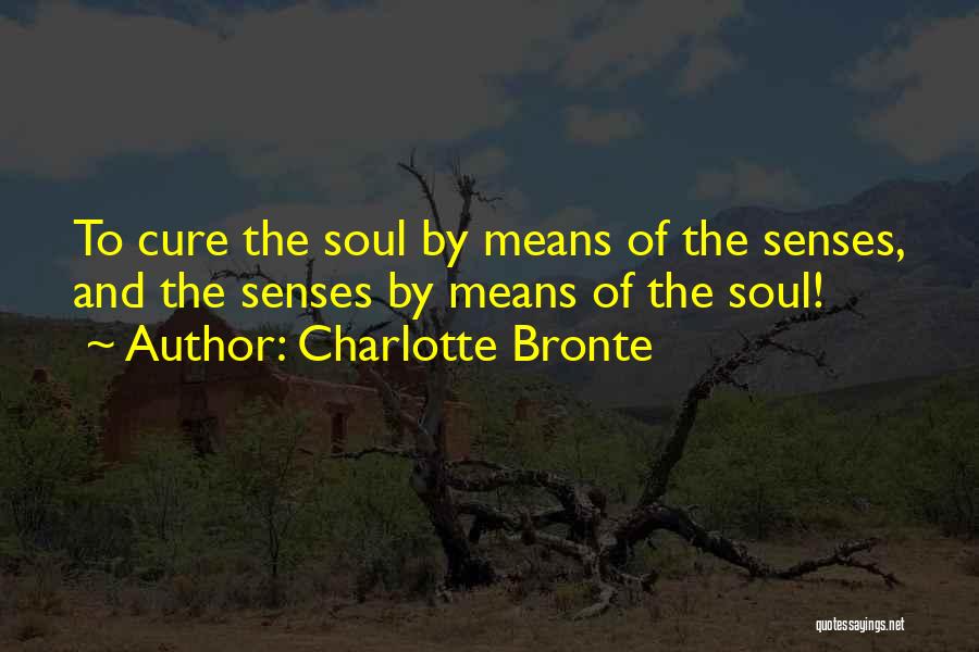 Charlotte Bronte Quotes: To Cure The Soul By Means Of The Senses, And The Senses By Means Of The Soul!