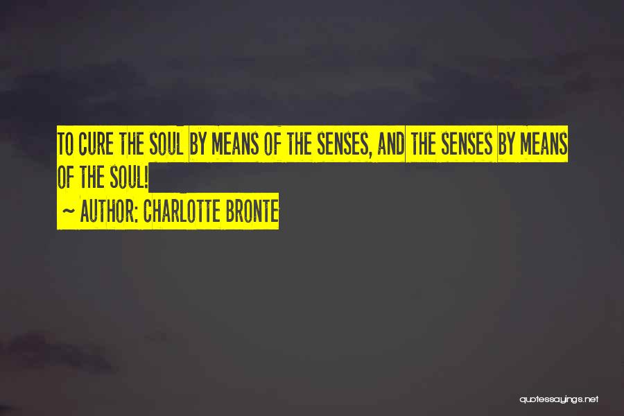 Charlotte Bronte Quotes: To Cure The Soul By Means Of The Senses, And The Senses By Means Of The Soul!