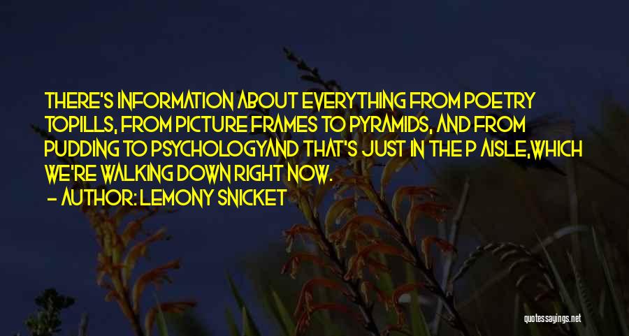 Lemony Snicket Quotes: There's Information About Everything From Poetry Topills, From Picture Frames To Pyramids, And From Pudding To Psychologyand That's Just In