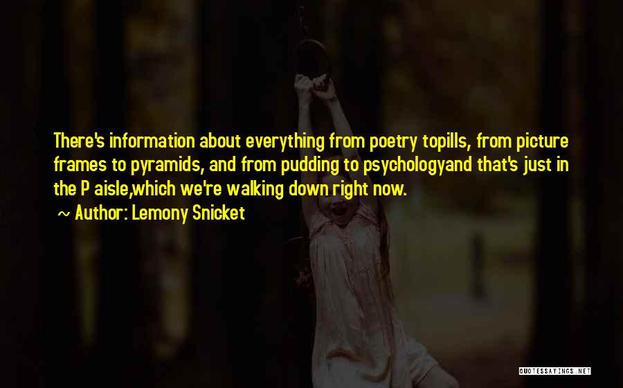 Lemony Snicket Quotes: There's Information About Everything From Poetry Topills, From Picture Frames To Pyramids, And From Pudding To Psychologyand That's Just In