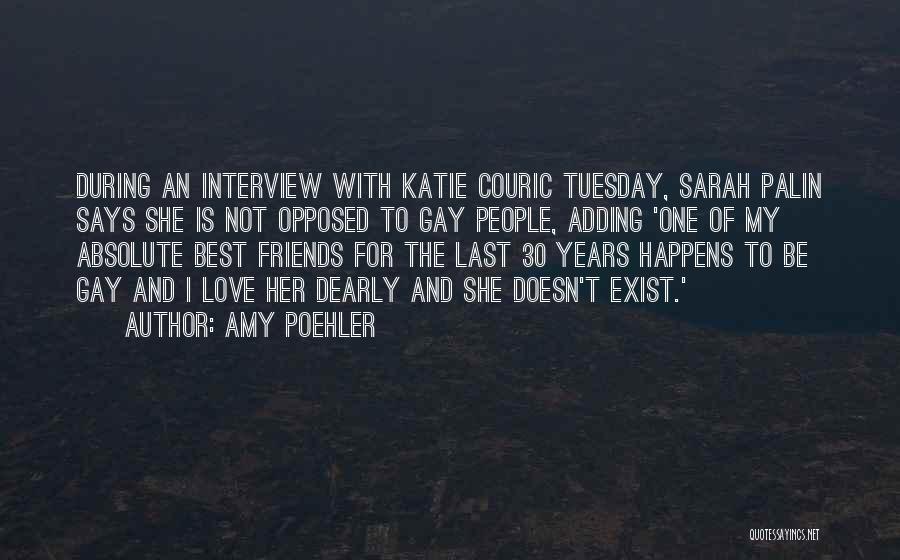 Amy Poehler Quotes: During An Interview With Katie Couric Tuesday, Sarah Palin Says She Is Not Opposed To Gay People, Adding 'one Of