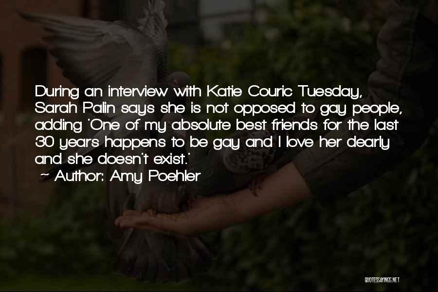 Amy Poehler Quotes: During An Interview With Katie Couric Tuesday, Sarah Palin Says She Is Not Opposed To Gay People, Adding 'one Of