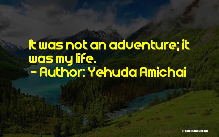 Yehuda Amichai Quotes: It Was Not An Adventure; It Was My Life.
