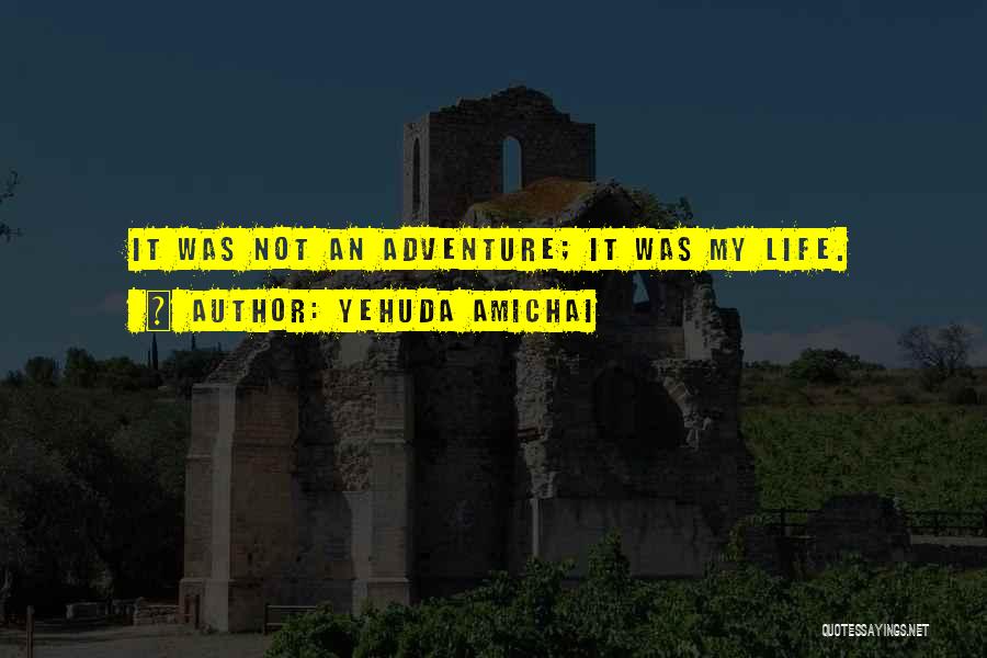 Yehuda Amichai Quotes: It Was Not An Adventure; It Was My Life.