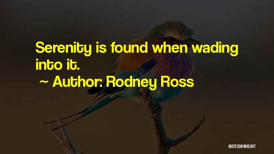 Rodney Ross Quotes: Serenity Is Found When Wading Into It.