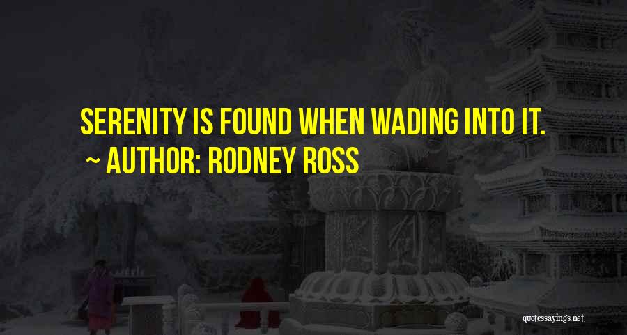 Rodney Ross Quotes: Serenity Is Found When Wading Into It.