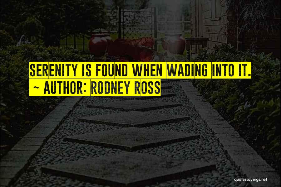 Rodney Ross Quotes: Serenity Is Found When Wading Into It.