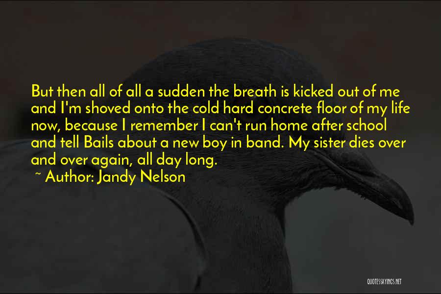Jandy Nelson Quotes: But Then All Of All A Sudden The Breath Is Kicked Out Of Me And I'm Shoved Onto The Cold