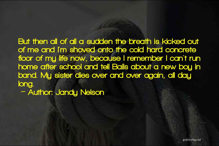 Jandy Nelson Quotes: But Then All Of All A Sudden The Breath Is Kicked Out Of Me And I'm Shoved Onto The Cold