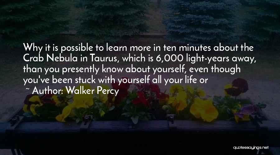 Walker Percy Quotes: Why It Is Possible To Learn More In Ten Minutes About The Crab Nebula In Taurus, Which Is 6,000 Light-years