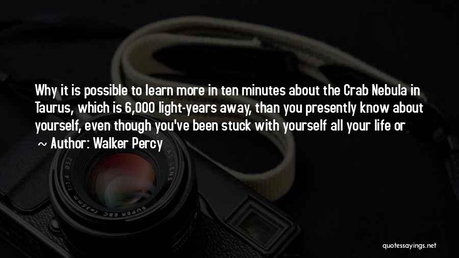 Walker Percy Quotes: Why It Is Possible To Learn More In Ten Minutes About The Crab Nebula In Taurus, Which Is 6,000 Light-years