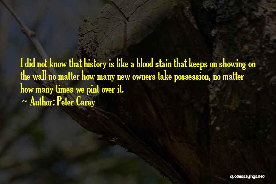 Peter Carey Quotes: I Did Not Know That History Is Like A Blood Stain That Keeps On Showing On The Wall No Matter