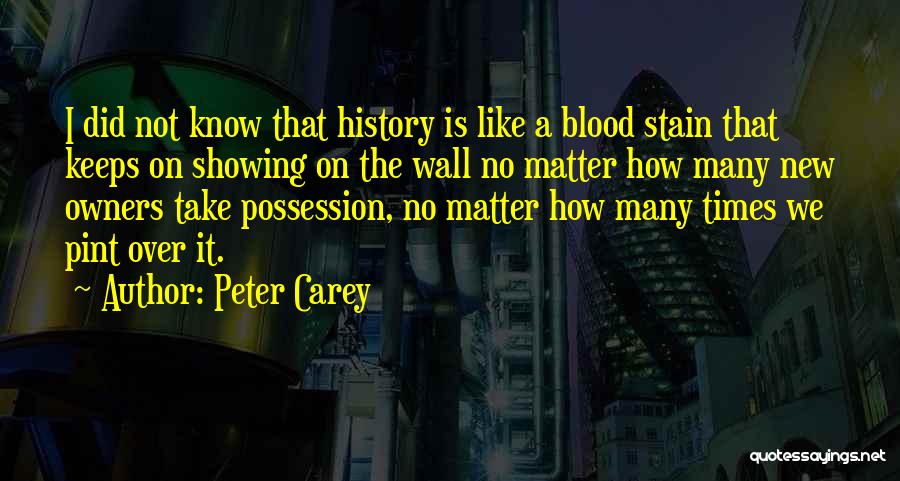 Peter Carey Quotes: I Did Not Know That History Is Like A Blood Stain That Keeps On Showing On The Wall No Matter