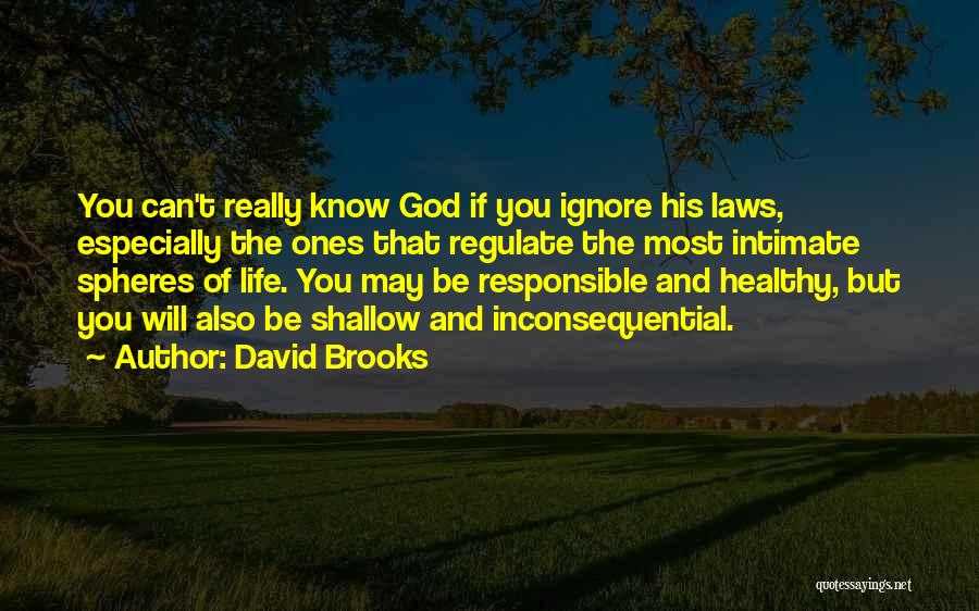 David Brooks Quotes: You Can't Really Know God If You Ignore His Laws, Especially The Ones That Regulate The Most Intimate Spheres Of