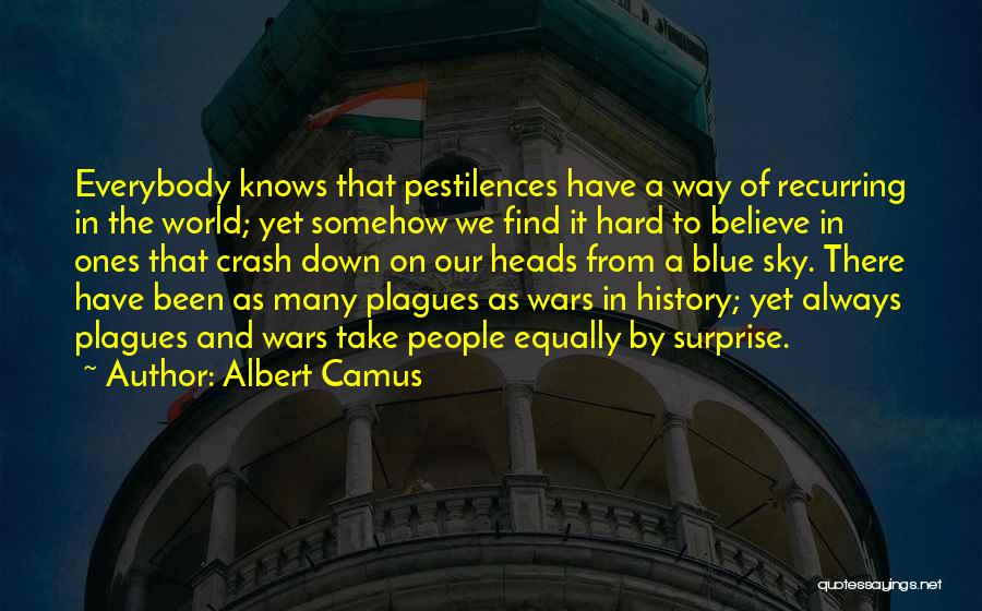 Albert Camus Quotes: Everybody Knows That Pestilences Have A Way Of Recurring In The World; Yet Somehow We Find It Hard To Believe