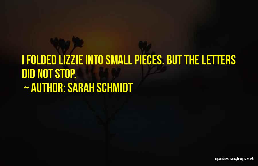 Sarah Schmidt Quotes: I Folded Lizzie Into Small Pieces. But The Letters Did Not Stop.