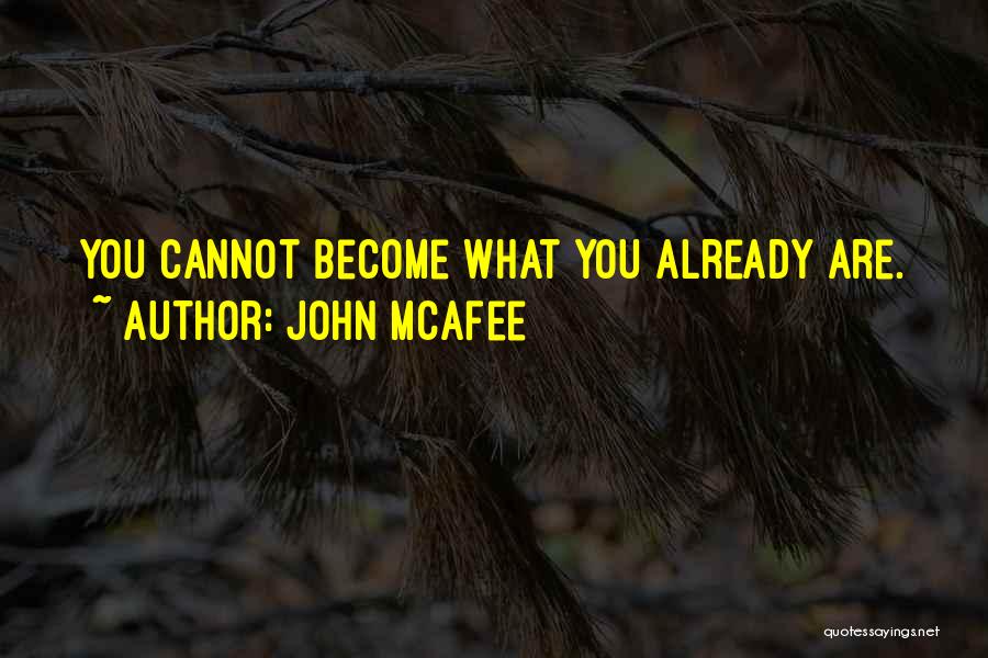 John McAfee Quotes: You Cannot Become What You Already Are.